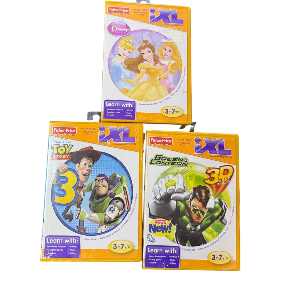 Fisher Price iXL Disney Pixar Toy Story Green Lantern Learning System Games‎ Lot